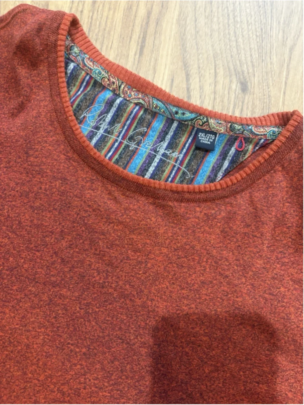 Robert Graham Mens Black CrewNeck Long Sleeve Pullover Sweater Size 2XL